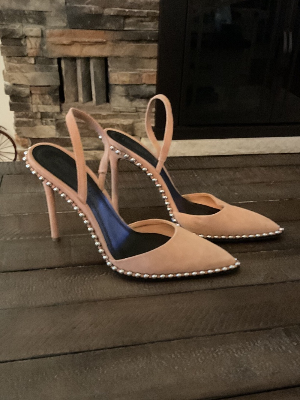 🤩 Alexander Wang SUEDE TAN RINA SLINGBACK PUMPS - size 38